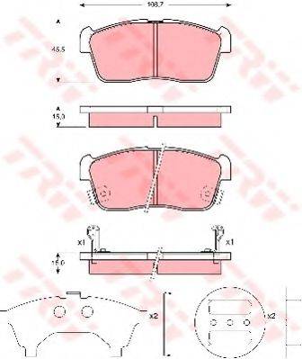 Комплект гальмівних колодок, дискове гальмо