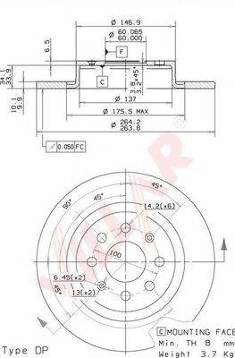 VILLAR 6281573 Тормозной диск
