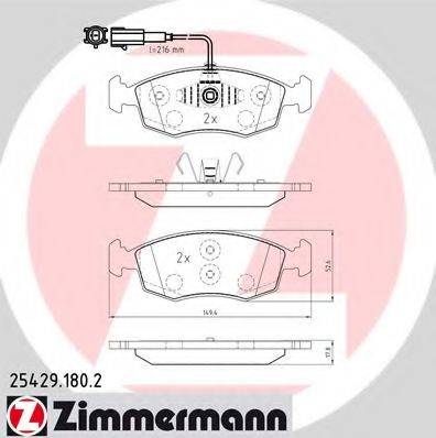 ZIMMERMANN 254291802 Комплект тормозных колодок, дисковый тормоз