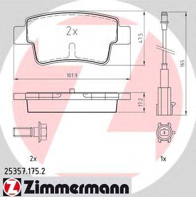 ZIMMERMANN 253571752 Комплект тормозных колодок, дисковый тормоз