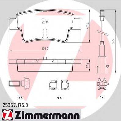 ZIMMERMANN 253571753 Комплект тормозных колодок, дисковый тормоз